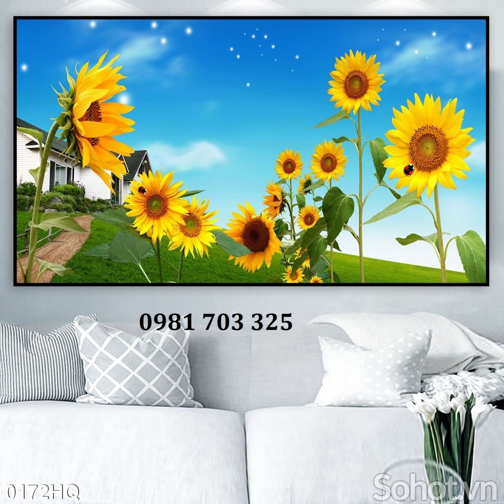 Tranh gạch 3D vườn hoa trang trí