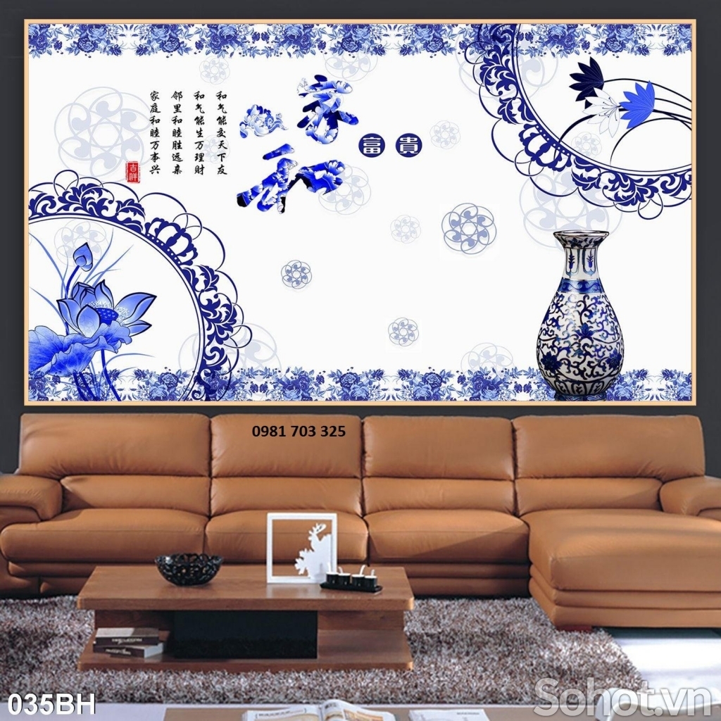 Tranh gạch bình hoa 3d đẹp