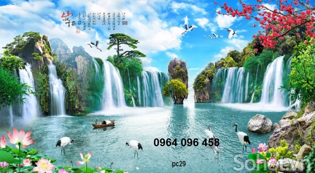 Tranh gạch 3d phong cảnh sơn thủy hữu tình - MN433