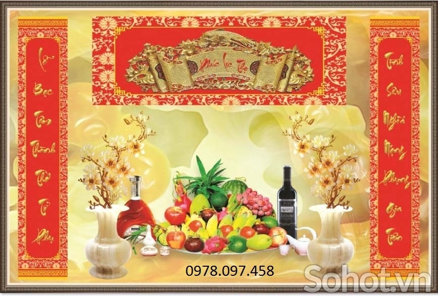 Tranh phòng thờ- tranh gạch men