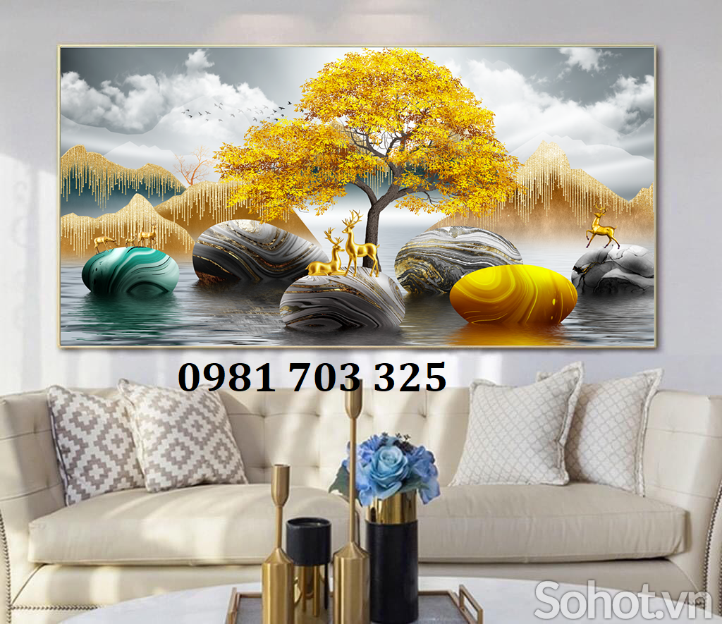 Tranh gạch ốp phòng khách
