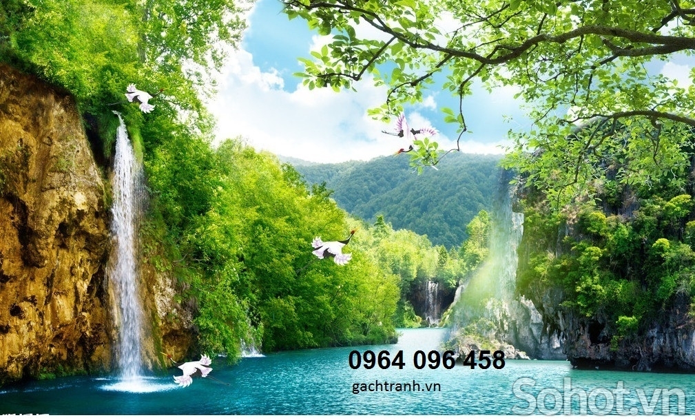 Tranh gạch 3d sơn thủy hữu tình - GNMM86