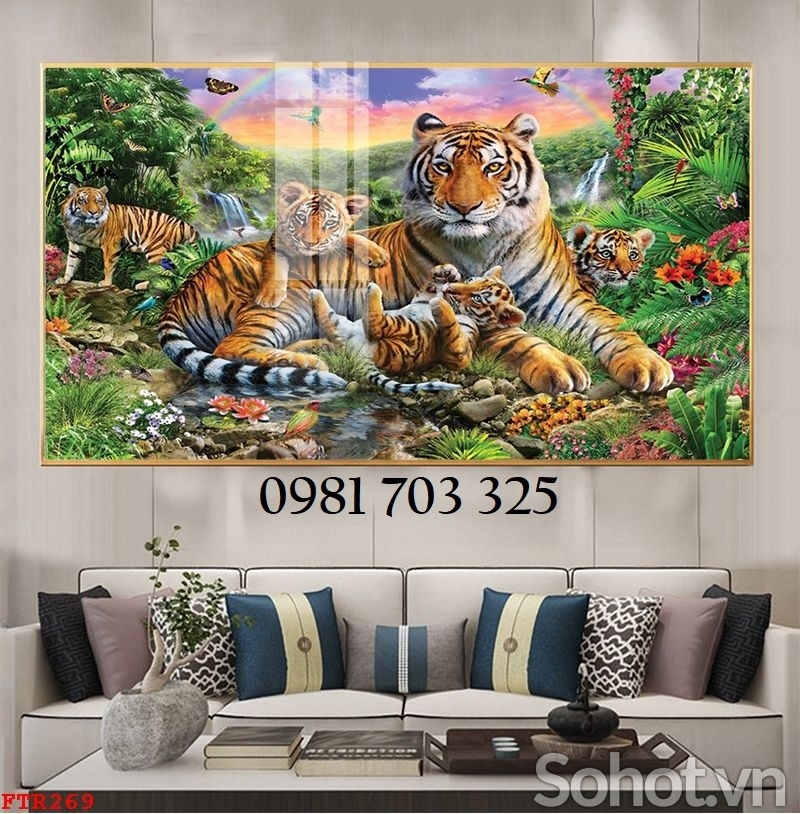 Gạch tranh phong thủy con hổ