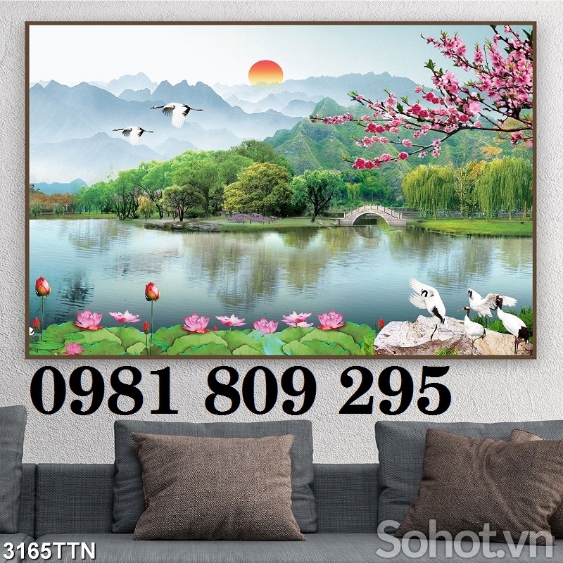 Gạch tường , tranh gạch men thác nước HP5445