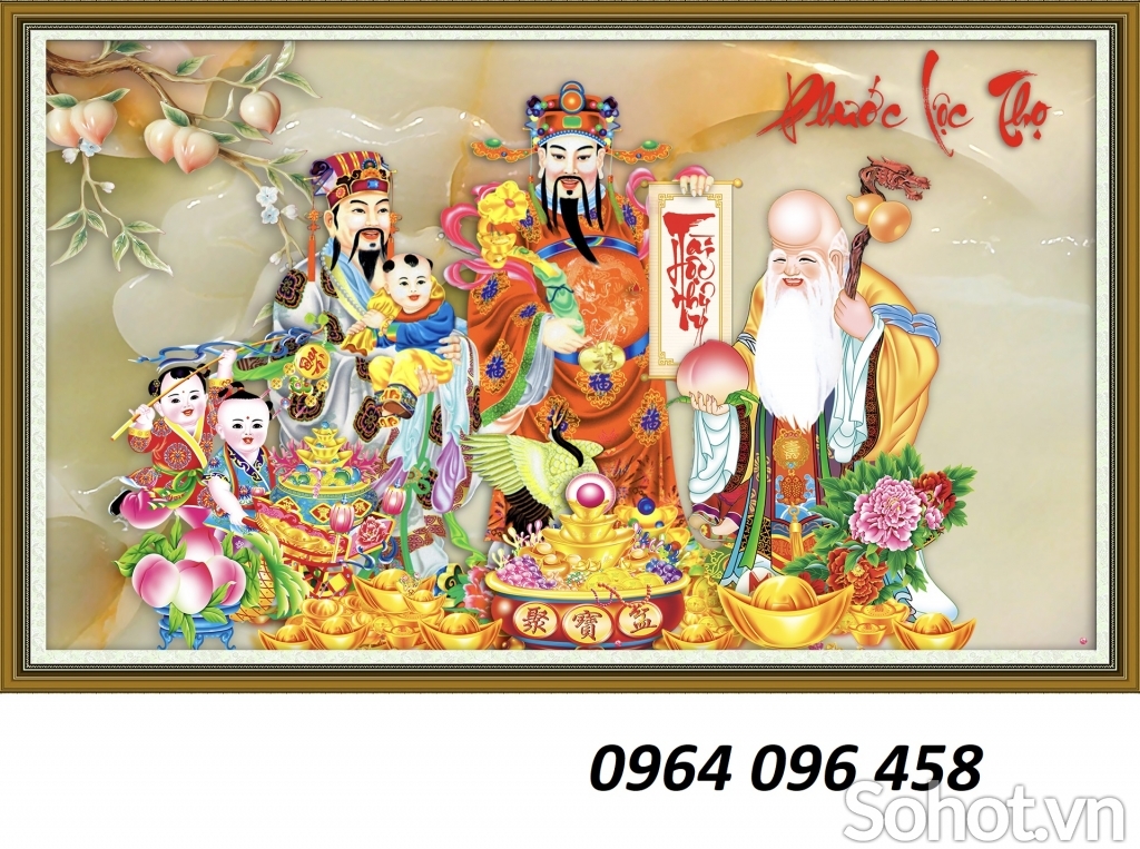 Tranh gạch 3d ốp tường thần tài - 199CV