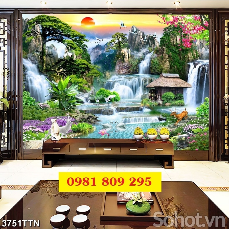 Gạch 3d , gạch ốp tường , tranh phong cảnh