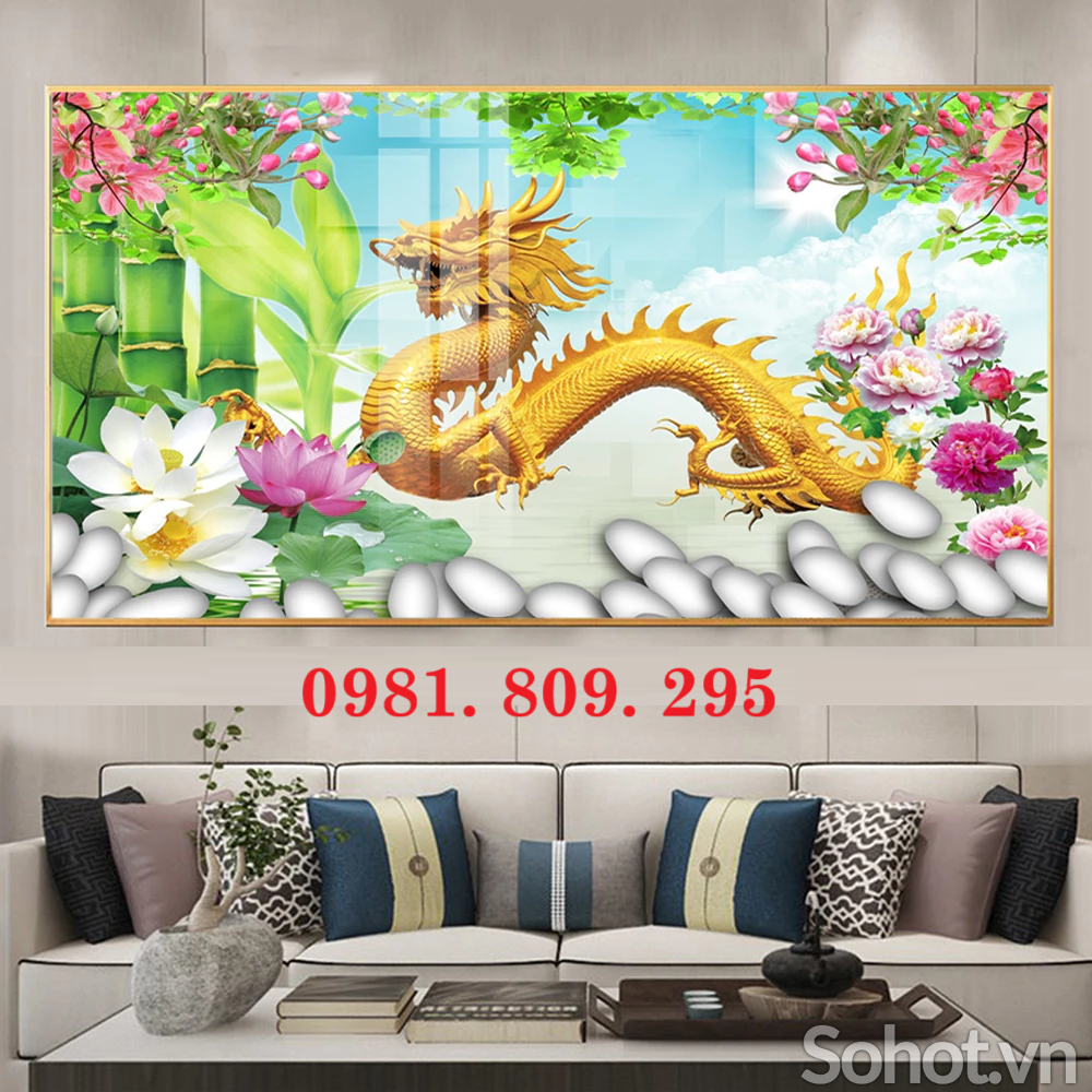 Tranh gạch , gạch ốp tường trang trí rồng phượng