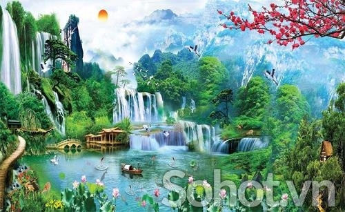Tranh gạch 3d ốp tường ngoài trời - VX44