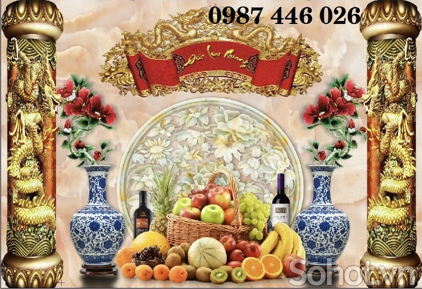 Gạch tranh ốp phòng thờ HP982