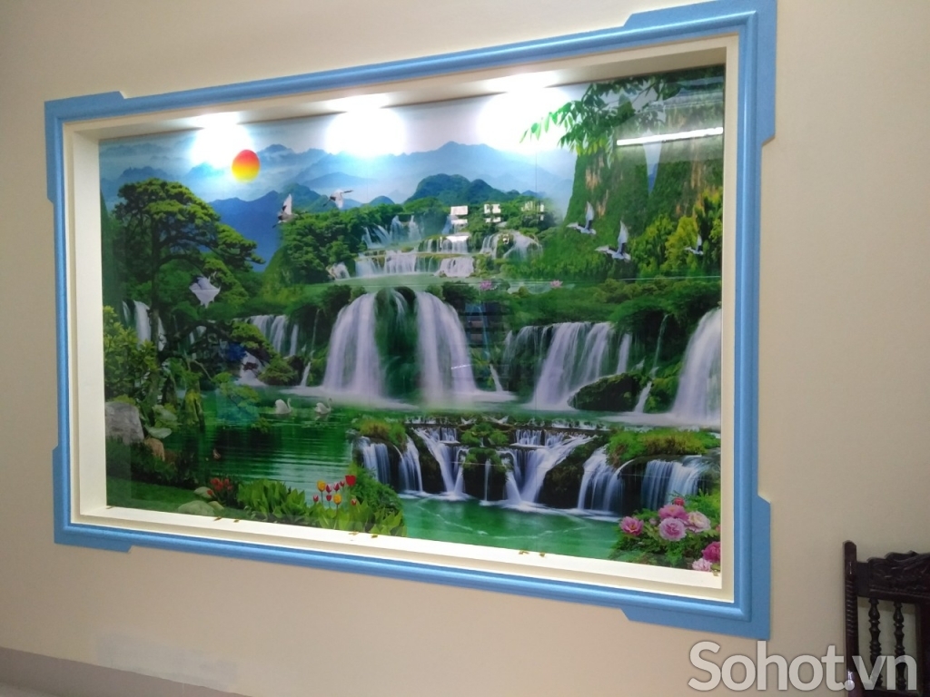 Tranh gạch men 3d phong cảnh đồng quê - KCV43