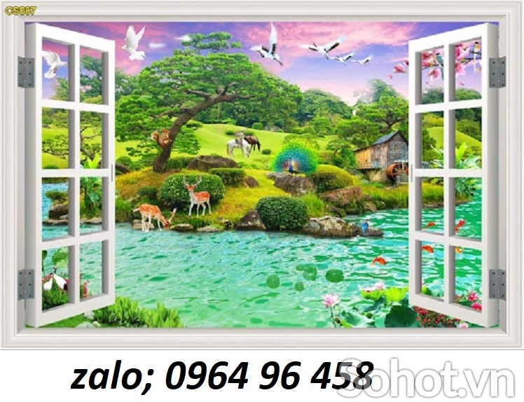 Tranh gạch 3d ốp tường cửa sổ - 799BB