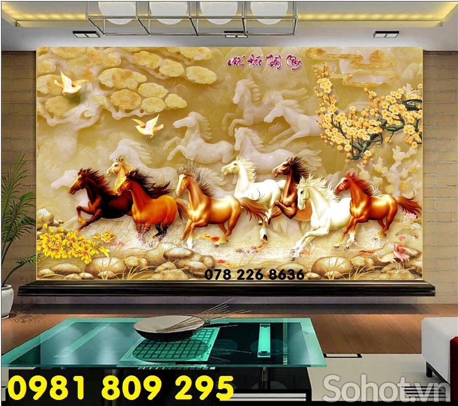 Mã đáo thành công 3d - gạch tranh 3d ngựa