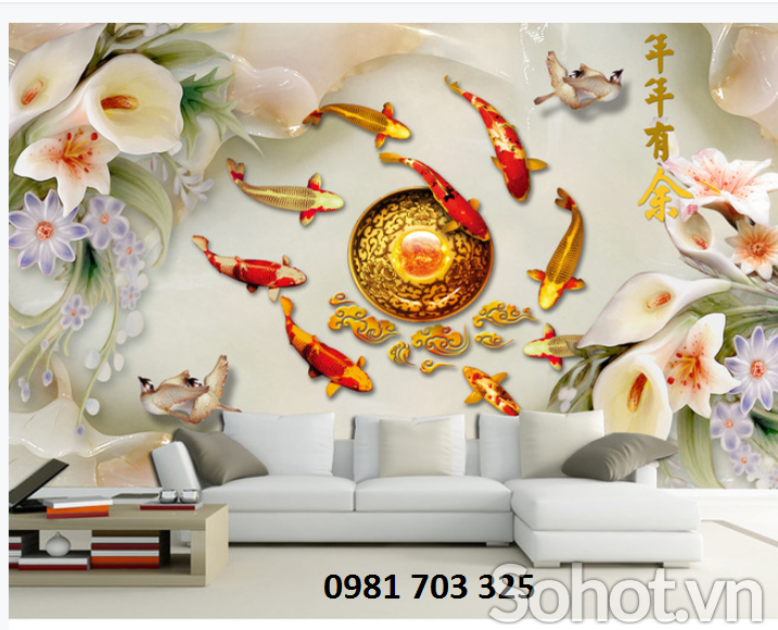 Gạch tranh 3D- tranh 3D phòng khách