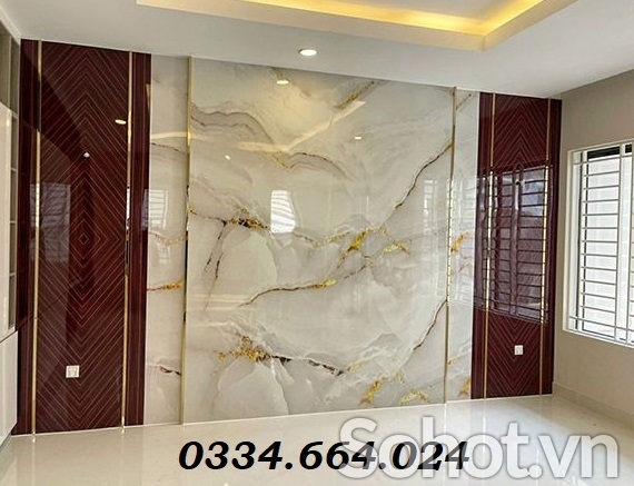 Tấm ốp tường giả đá sợi than tre
