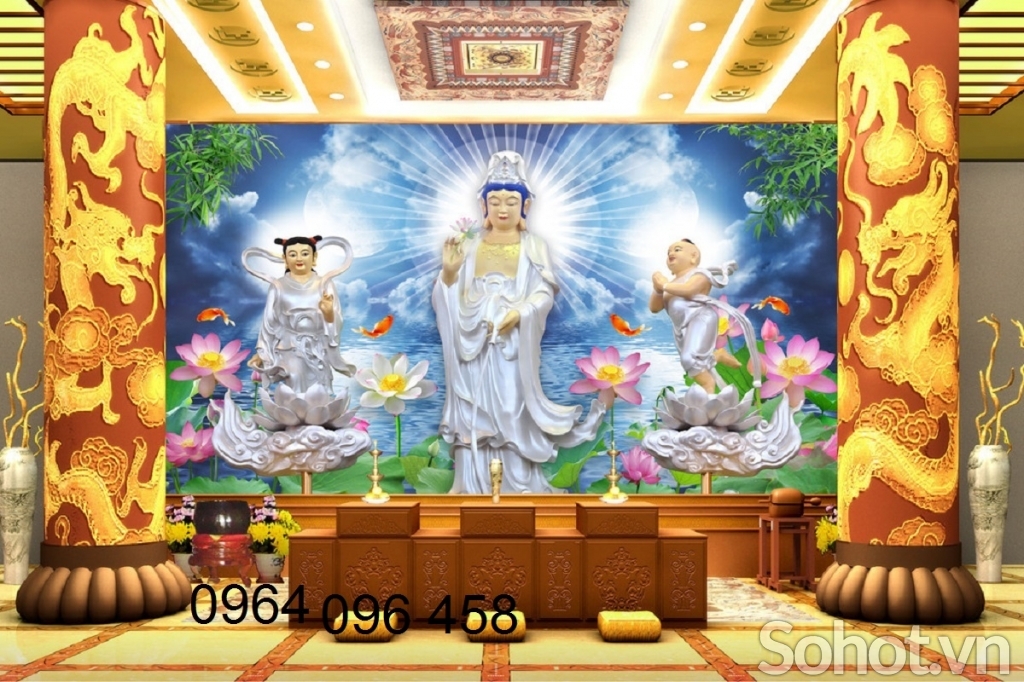Tranh gạch hình phật 3d - gạch tranh 3d ốp tường - 32XNNB