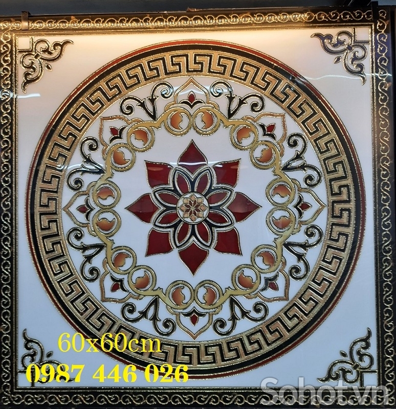 Gạch chiếu nghỉ hoa văn cầu thang 80x80cm