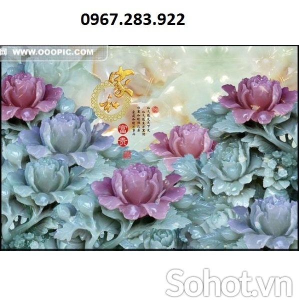 Tranh gạch- Tranh hoa mẫu đơn