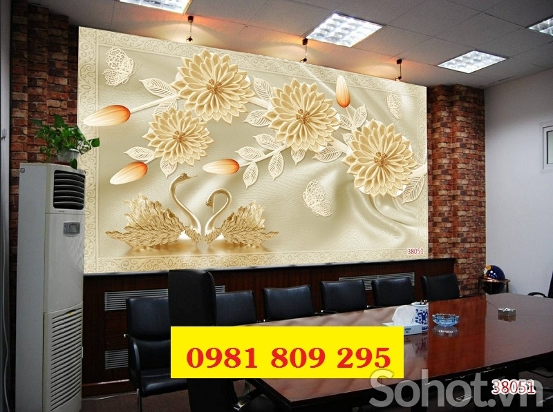 Tranh gạch men ốp tường 3d hoa trang trí