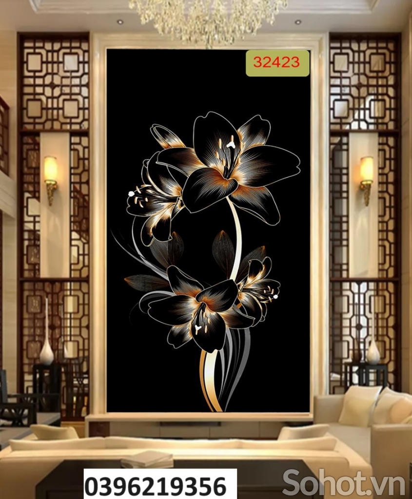 Gạch tranh hoa 3D đẹp