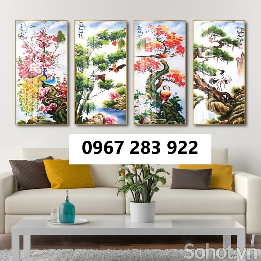 Gạch tranh đẹp tứ quý phong thủy