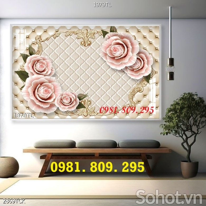 Gạch ốp tường hoa leo tường 3d , gạch tranh