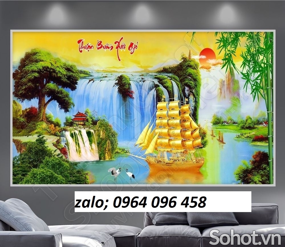 Tranh gạch 3d phong thủy phòng khách - DXV62