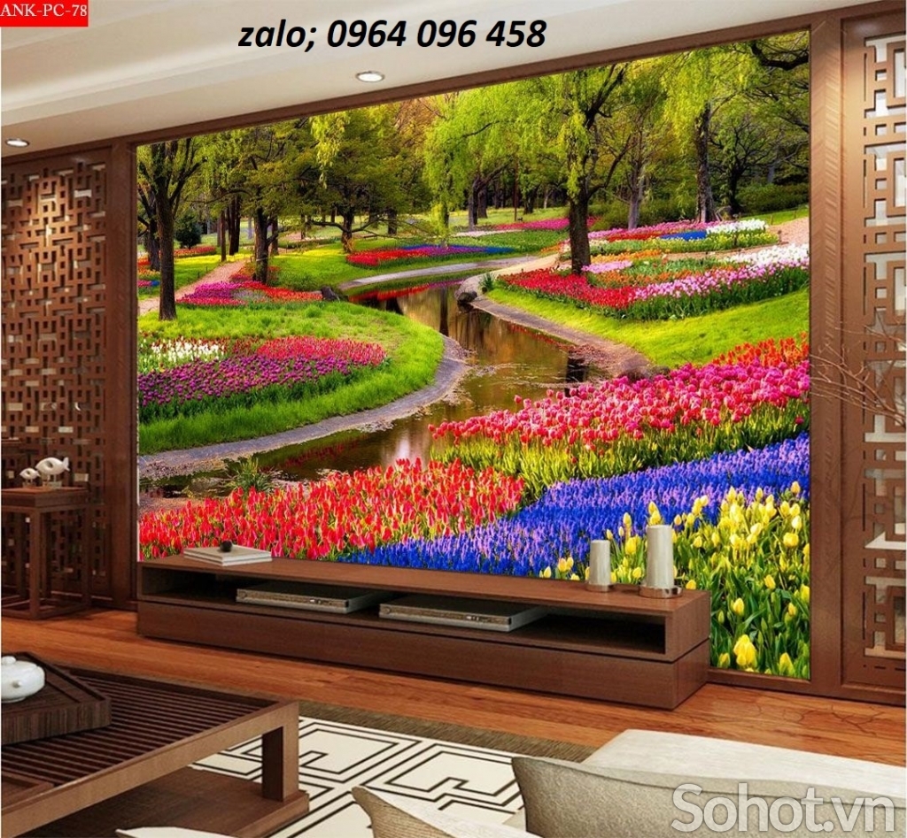 Gạch tranh 3d dán tường phòng khách - KMNN6