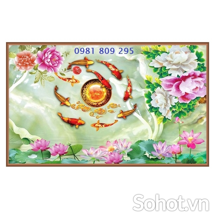 Gạch tranh phòng khách, tranh gạch sứ ngọc 3d HP3333