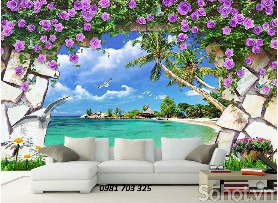 gạch ốp tường phòng ngủ- tranh gạch men 3D