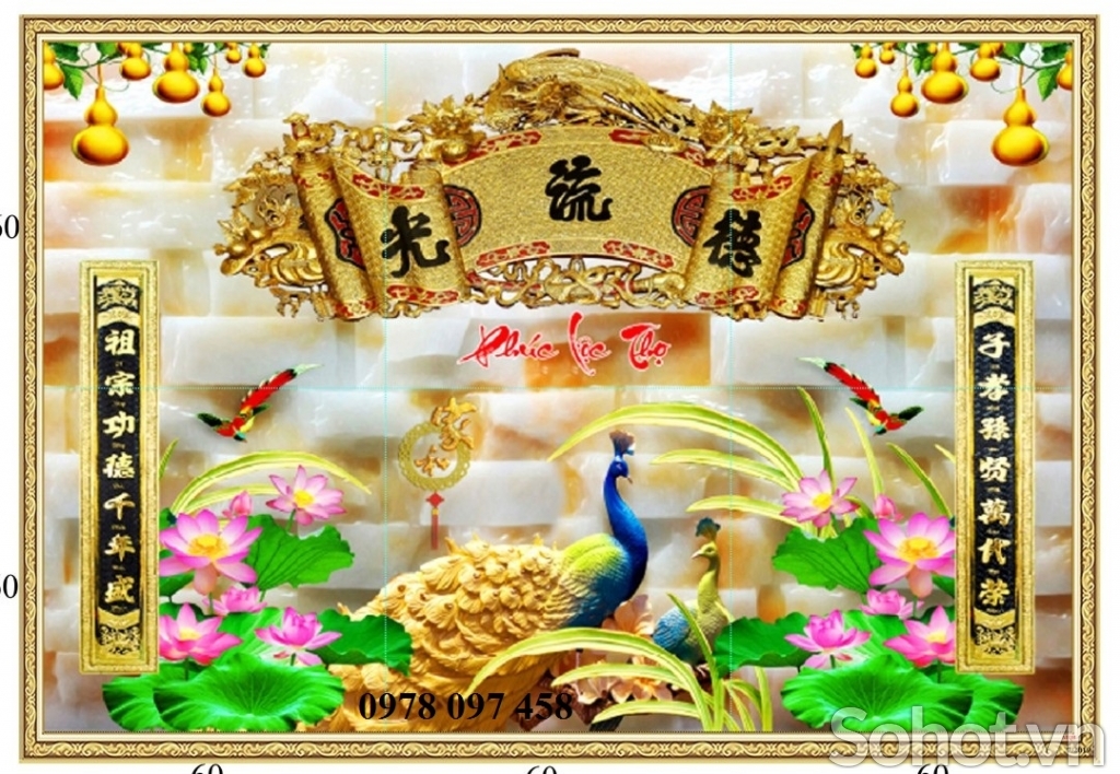 Phòng thờ - tranh gạch 3D