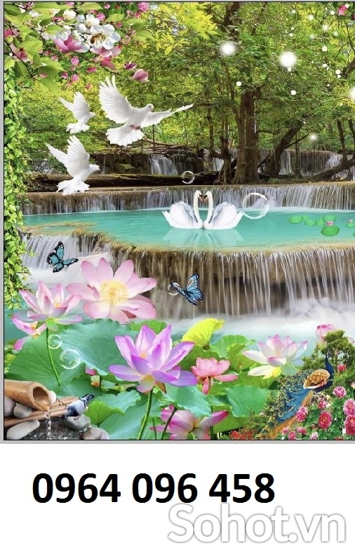 Tranh gạch 3d phong cảnh khổ đứng - JHCGV89