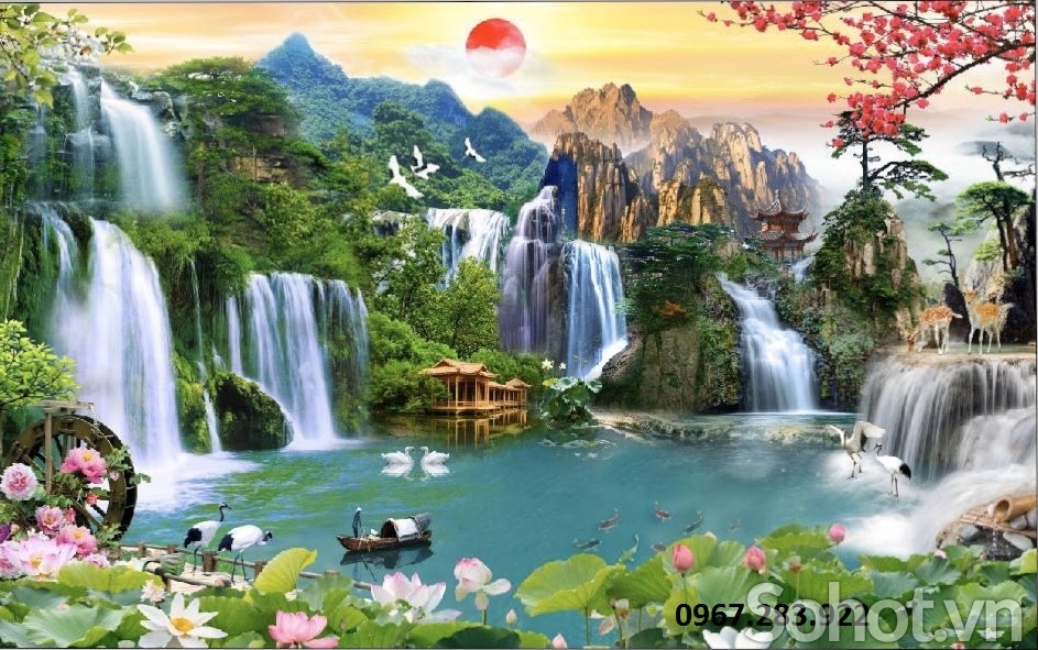 Gạch tranh phong cảnh hoa sen - Hà Nội 