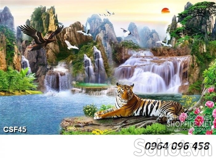 Tranh gạch 3d phong thủy phòng khách - KSXXX2