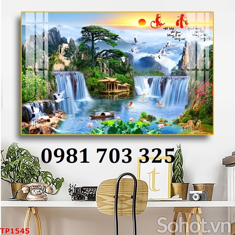 Tranh gạch thư pháp cha mẹ 3D