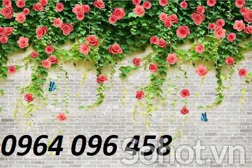 Tranh gạch 3d hoa hồng leo - J02