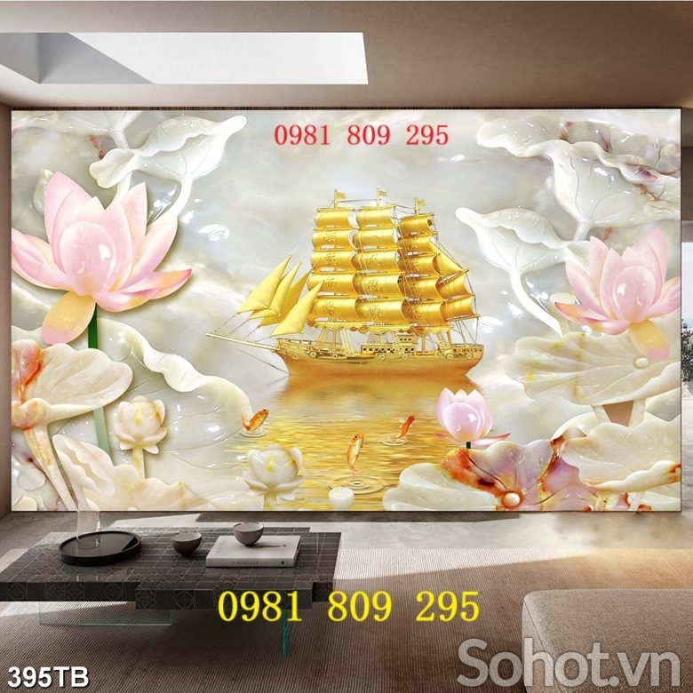 Tranh gạch thuyền buồm , gạch tranh 3d , tranh gạch HP888