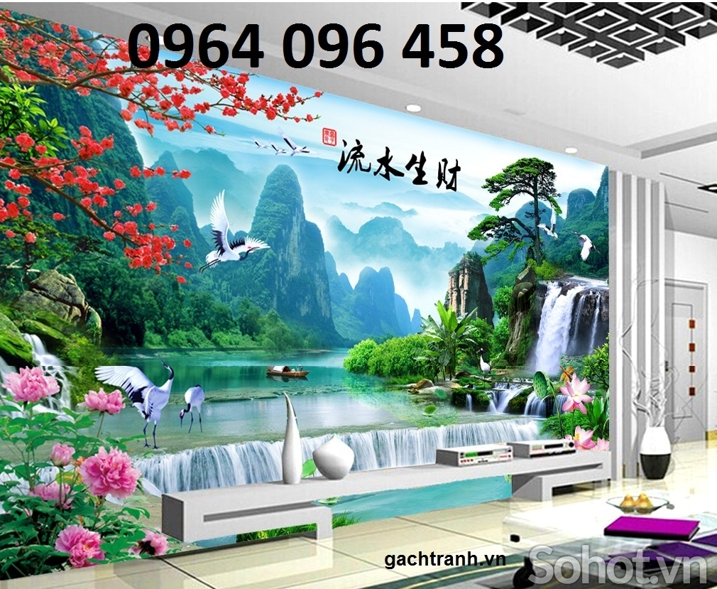 Tranh gạch 3d phong cảnh sơn thủy hữu tình - 32XM