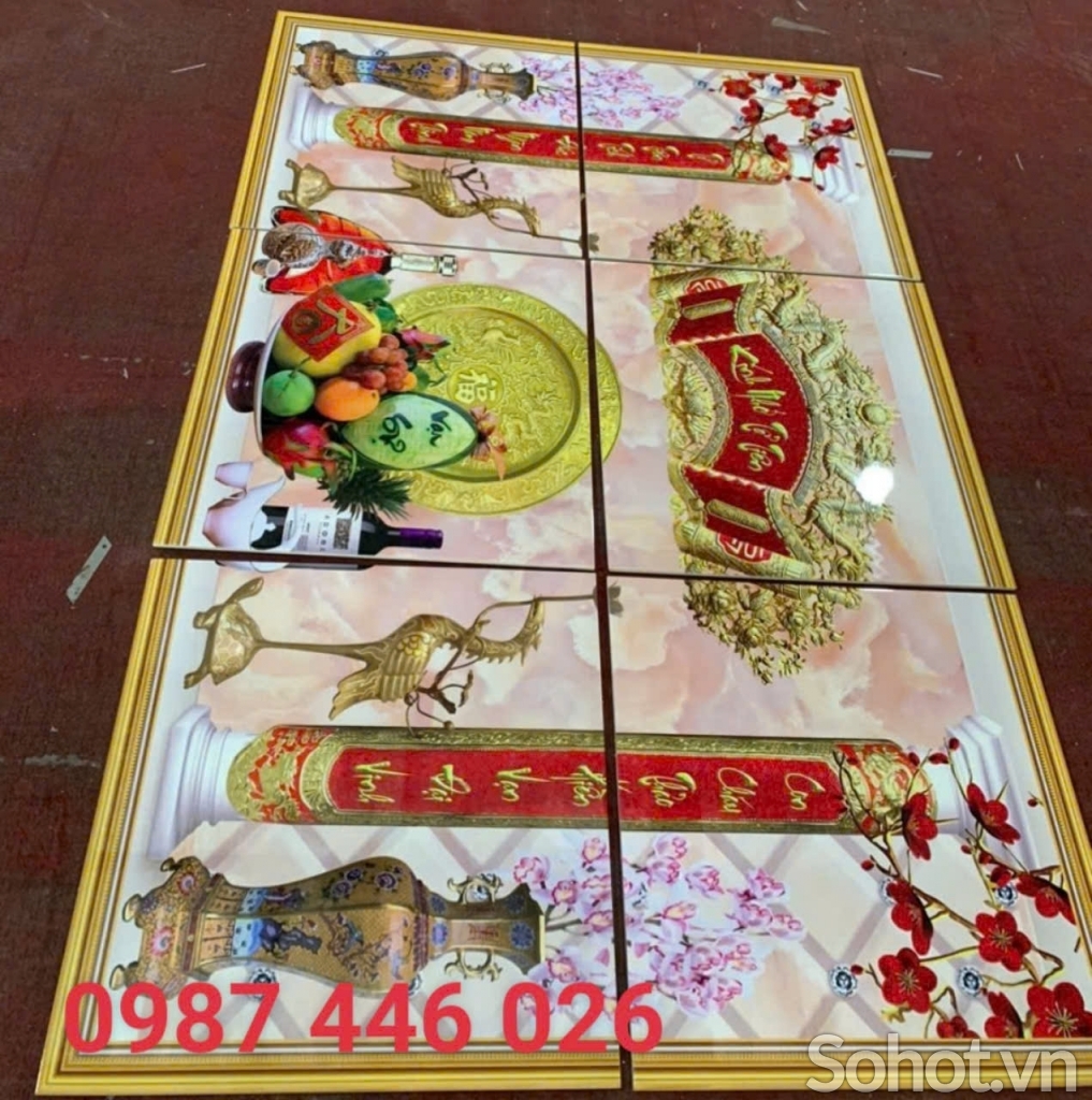 Ảnh thực tế, tranh gạch men 3d
