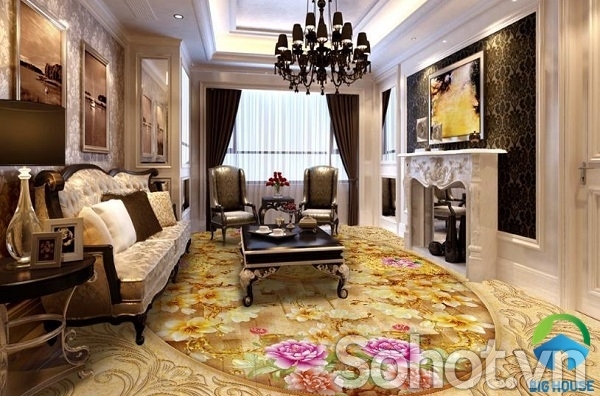 Gạch thảm lát sàn phòng khách 3d - LCX431