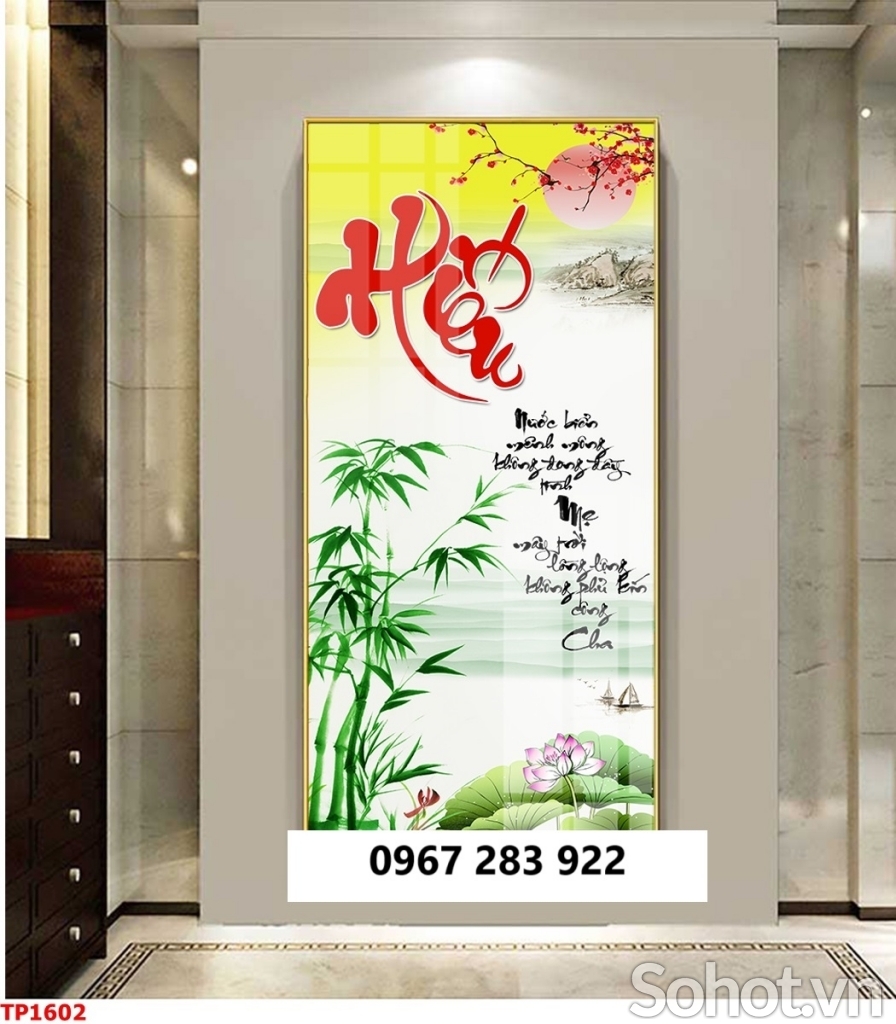 Tranh gạch đẹp 3d thư pháp