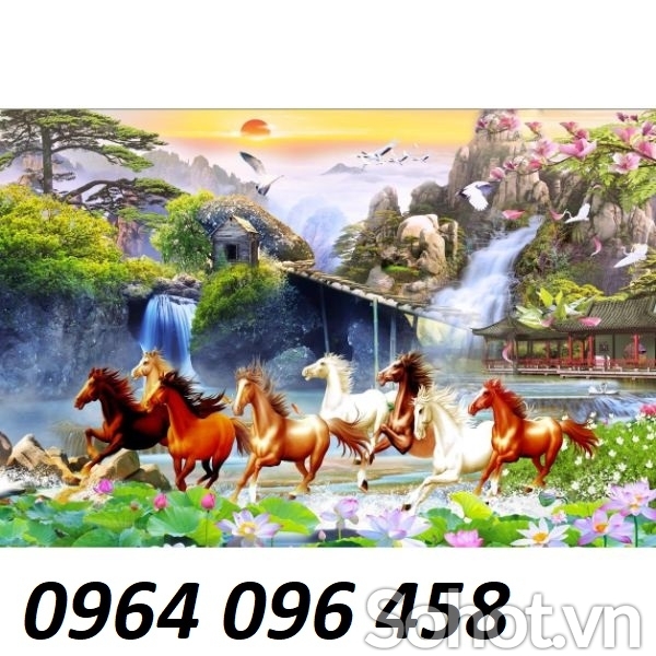 Tranh phong thủy mã đáo thành công - tranh gạch 3d ốp tường - CKV54