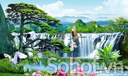 Gạch tranh 3d phong cảnh phong thủy - SDG76