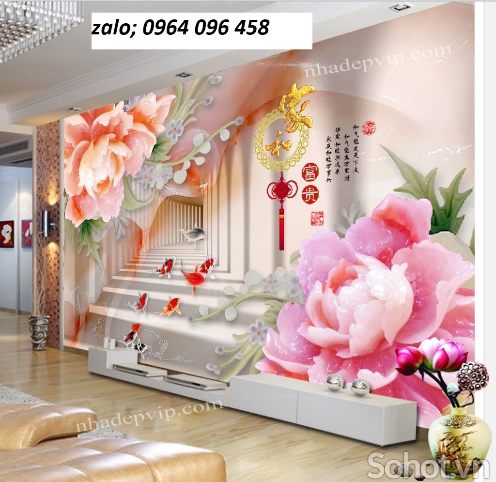 Tranh 3d - tranh gạch 3d phòng khách - 55XM