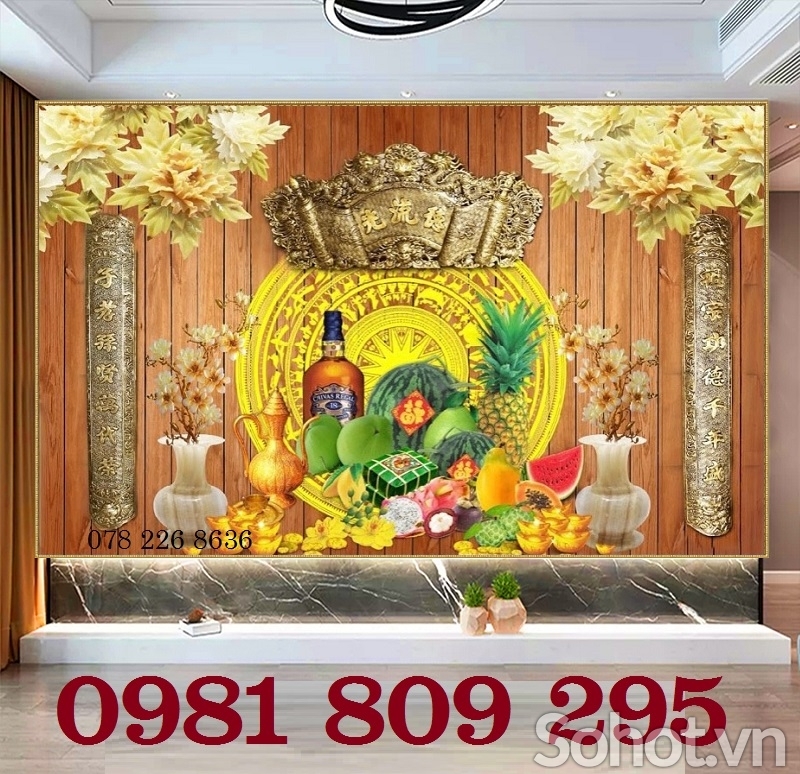 Gạch tranh ban thờ , gạch ốp tường