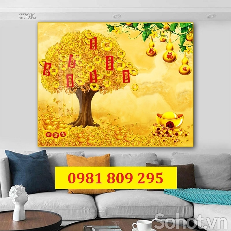 Gạch tranh 3d cây tiền