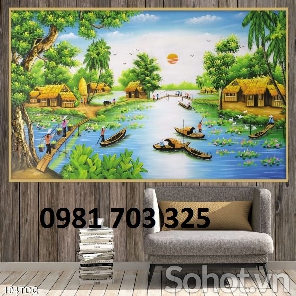 Tranh gạch men phong cảnh- tranh đồng quê