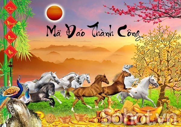 tranh 8 con ngựa - gạch tranh 3d