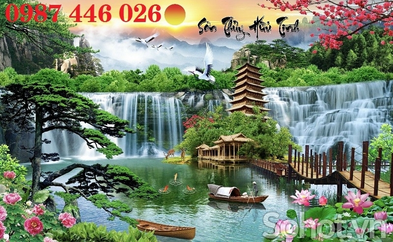 Gạch tranh gạch men phong cảnh đẹp HP8622