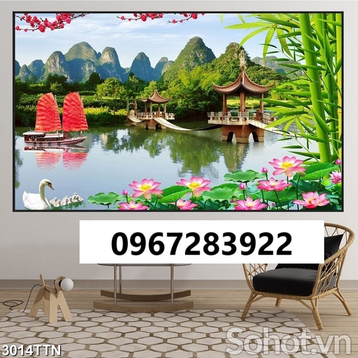Tranh gạch trang trí đẹp phong cảnh