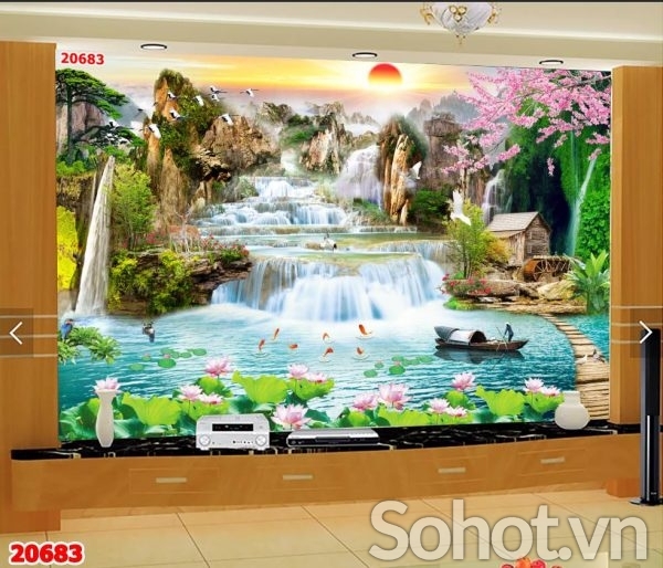 Tranh gạch 3d phong cảnh đồng quê - NB76